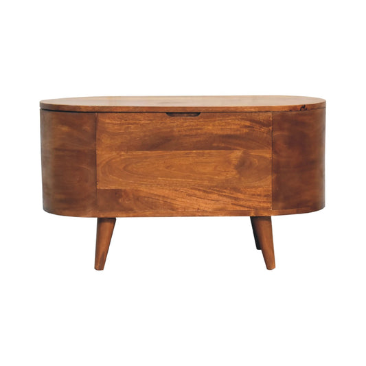 Chestnut Rounded Lid up Blanket Box - IN3540-1