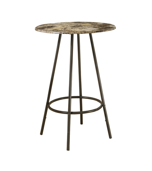 30" Beige And Brown Rounded Manufactured Wood Bar Table