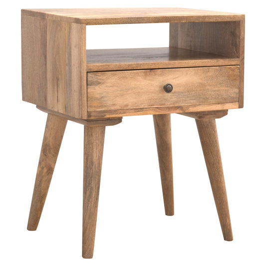 Modern Solid Wood Nightstand with Open Slot 1 - WoodModo